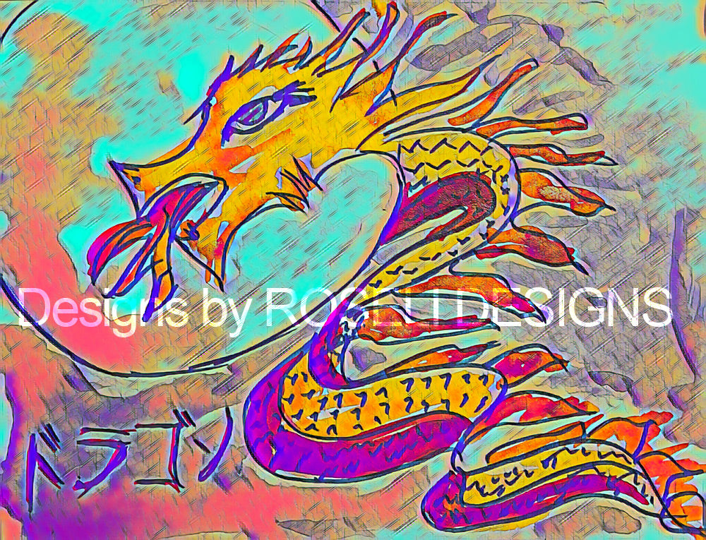 Dragon by the Moonlight - Yoga Capris