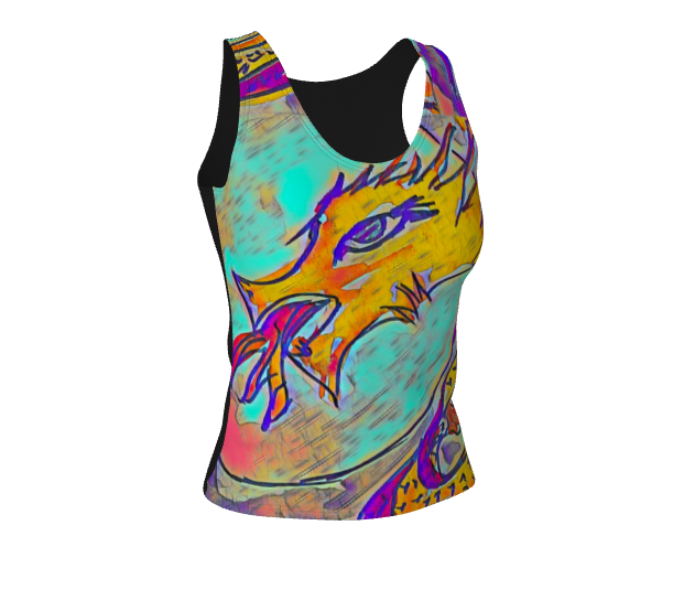 Dragon in the Moonlight -  Fitted Tank Top