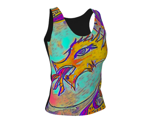 Dragon in the Moonlight -  Fitted Tank Top